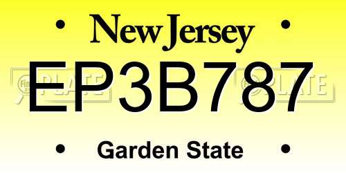 EP3B787 New Jersey License Plate