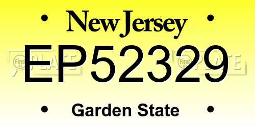 EP52329 New Jersey License Plate