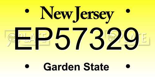 EP57329 New Jersey License Plate