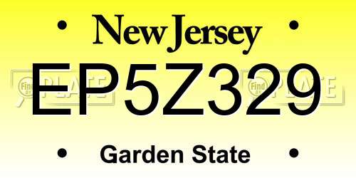 EP5Z329 New Jersey License Plate
