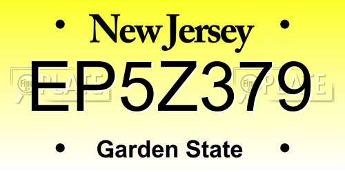 EP5Z379 New Jersey License Plate