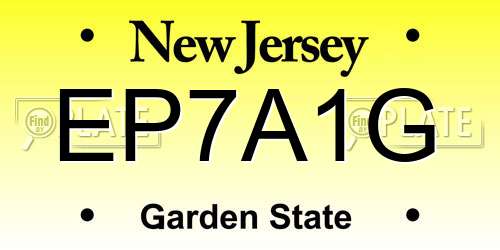 EP7A1G New Jersey License Plate