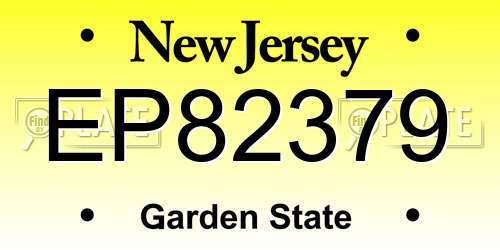 EP82379 New Jersey License Plate