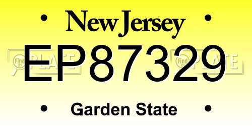 EP87329 New Jersey License Plate