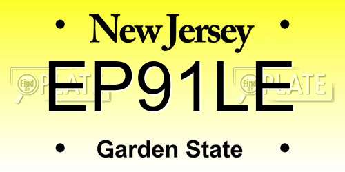 EP91LE New Jersey License Plate