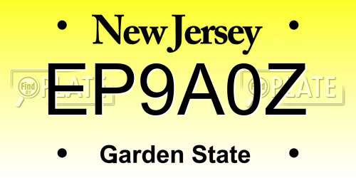 EP9A0Z New Jersey License Plate