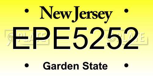EPE5252 New Jersey License Plate