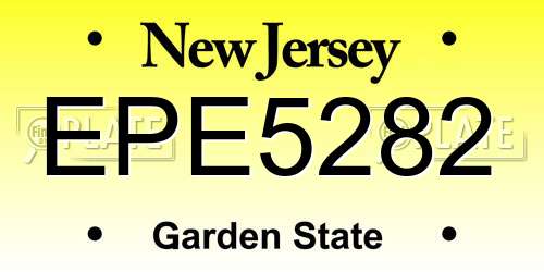 EPE5282 New Jersey License Plate