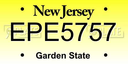 EPE5757 New Jersey License Plate