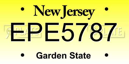 EPE5787 New Jersey License Plate