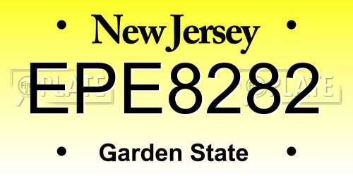 EPE8282 New Jersey License Plate