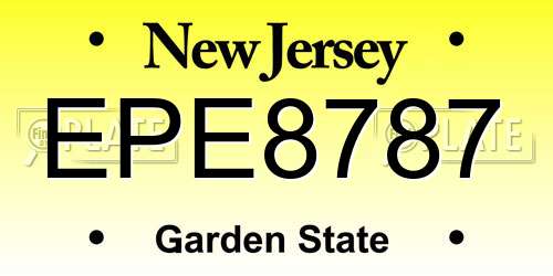 EPE8787 New Jersey License Plate