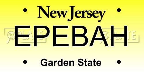 EPEBAH New Jersey License Plate