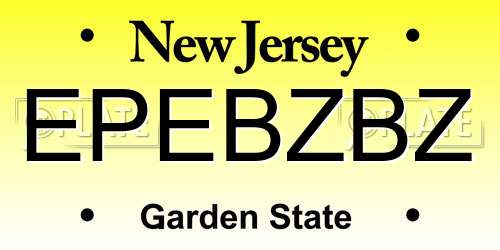 EPEBZBZ New Jersey License Plate