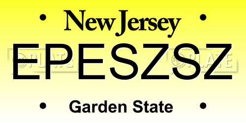 EPESZSZ New Jersey License Plate