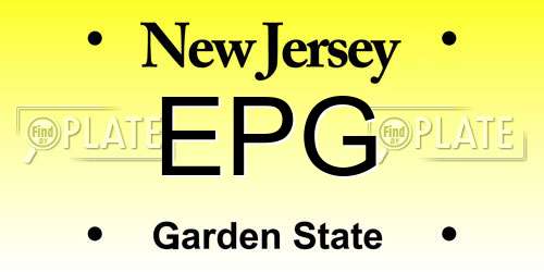 EPG New Jersey License Plate