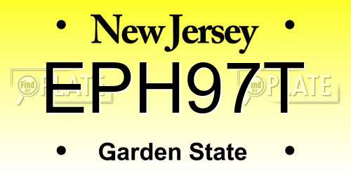 EPH97T New Jersey License Plate