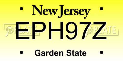 EPH97Z New Jersey License Plate