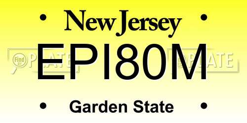 EPI80M New Jersey License Plate