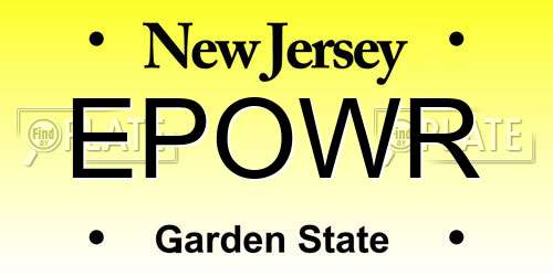 EPOWR New Jersey License Plate