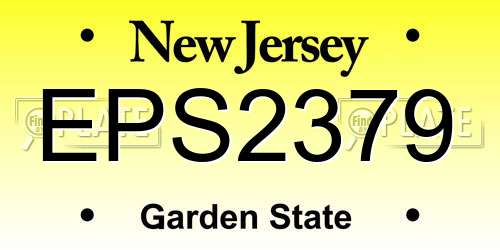EPS2379 New Jersey License Plate