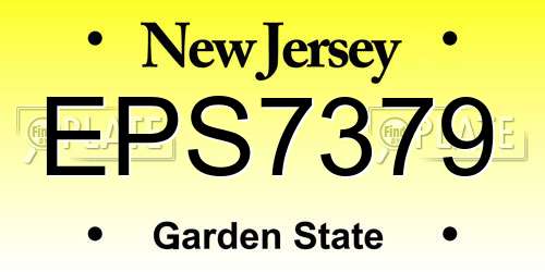 EPS7379 New Jersey License Plate