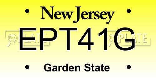 EPT41G New Jersey License Plate