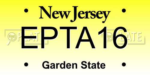 EPTA16 New Jersey License Plate