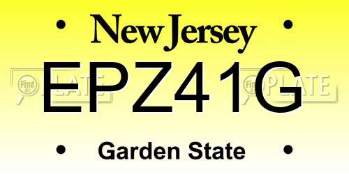 EPZ41G New Jersey License Plate