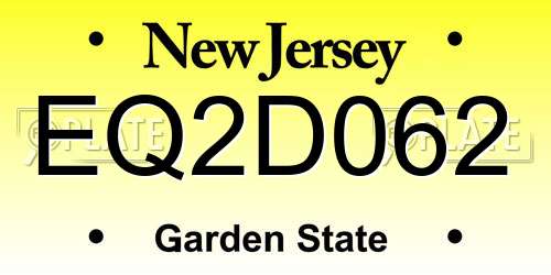EQ2D062 New Jersey License Plate