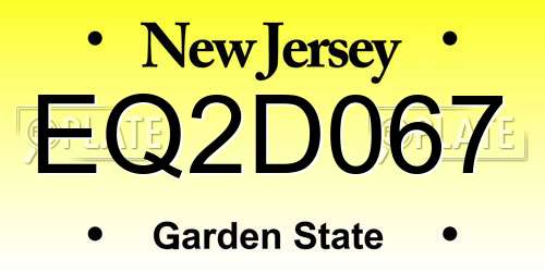 EQ2D067 New Jersey License Plate