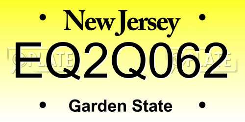 EQ2Q062 New Jersey License Plate