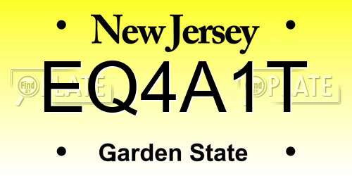 EQ4A1T New Jersey License Plate
