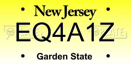 EQ4A1Z New Jersey License Plate