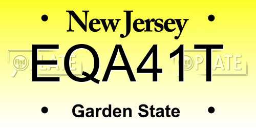 EQA41T New Jersey License Plate