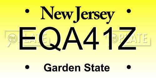 EQA41Z New Jersey License Plate