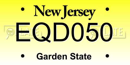 EQD050 New Jersey License Plate