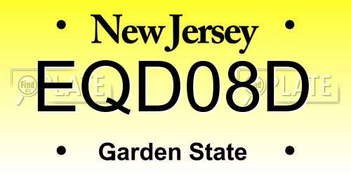 EQD08D New Jersey License Plate