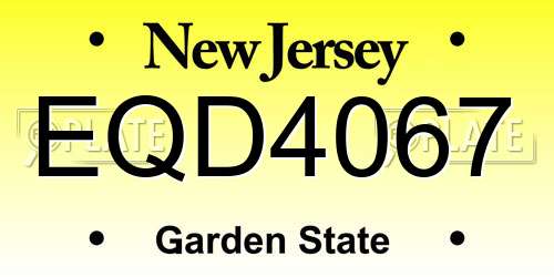 EQD4067 New Jersey License Plate