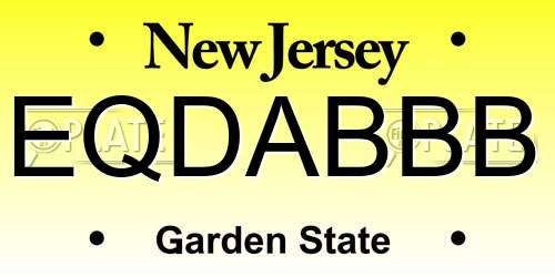 EQDABBB New Jersey License Plate