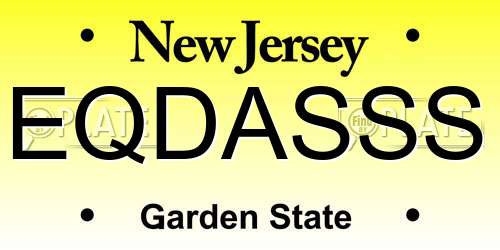 EQDASSS New Jersey License Plate