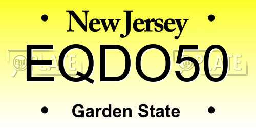 EQDO50 New Jersey License Plate