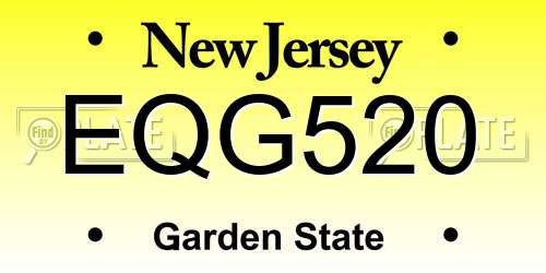 EQG520 New Jersey License Plate