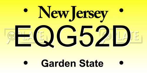 EQG52D New Jersey License Plate