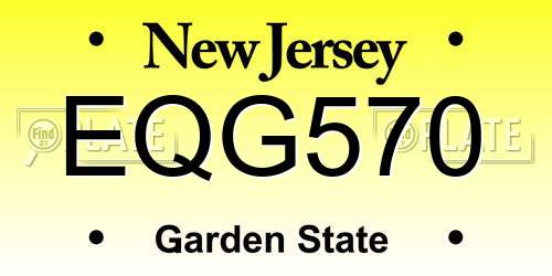 EQG570 New Jersey License Plate
