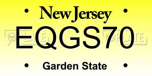 EQGS70 New Jersey License Plate