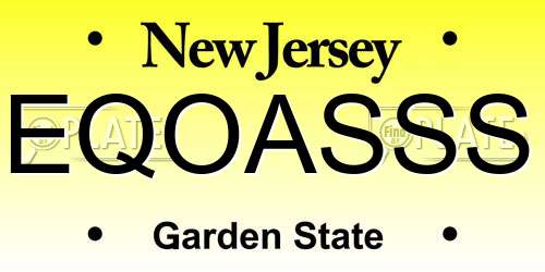EQOASSS New Jersey License Plate