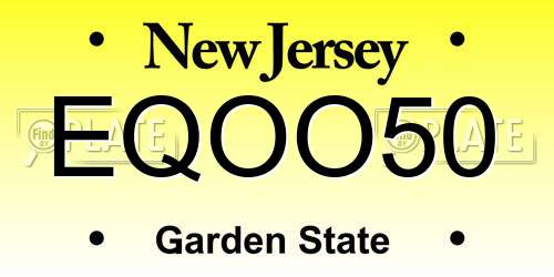 EQOO50 New Jersey License Plate