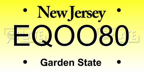EQOO80 New Jersey License Plate