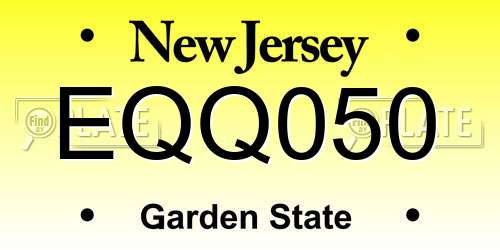 EQQ050 New Jersey License Plate